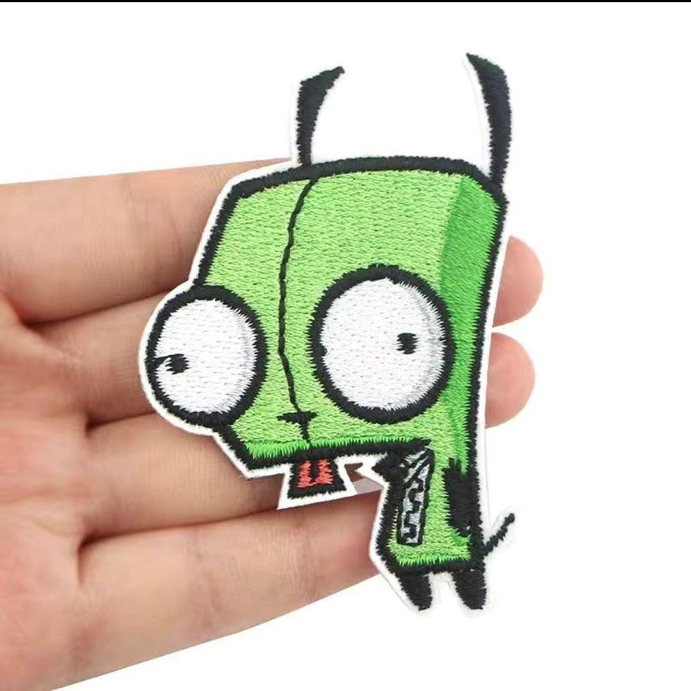 Invader zim embroidery patches set of 2 animated cartoon pants jacket book bags